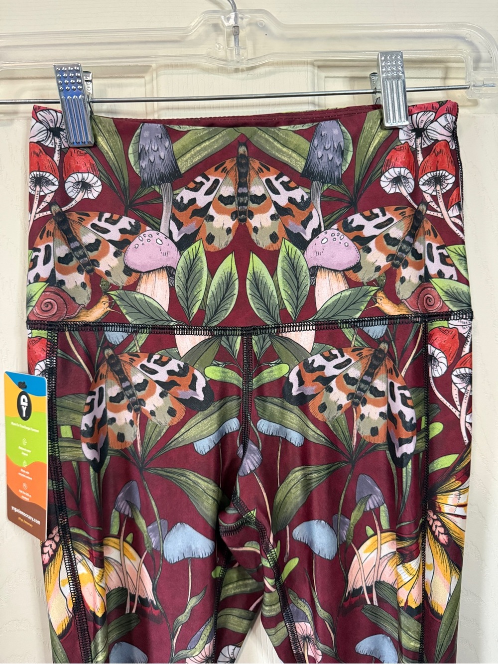 Yoga Democracy Fun Gal Mushroom Print Bell-Bottom Leggings Woman’s XS - Picture 3 of 13